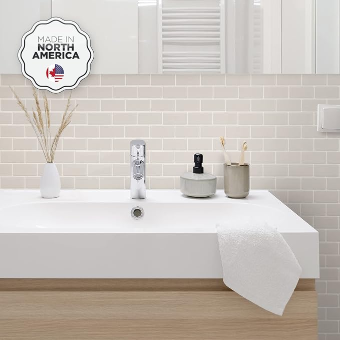 Smart Tiles Peel and Stick backsplash, Subway Pearl Gray, 10.95"x9.7" | Pack of 10 (6.3 sq ft), Glossy, Heat/Moisture Resistant, Low VOC, Kitchen/Bathroom, Renter Friendly, Made in Canada