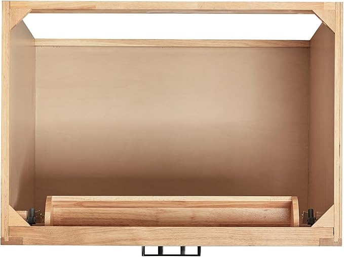 ARIEL Hepburn 30-inch Bathroom Vanity Base Cabinet,Solid Wood, 2 Soft Closing Doors, 1 Dovetail Drawers, White Oak