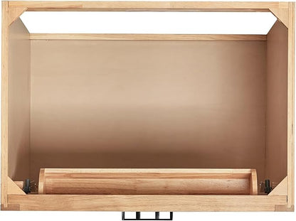 ARIEL Hepburn 30-inch Bathroom Vanity Base Cabinet,Solid Wood, 2 Soft Closing Doors, 1 Dovetail Drawers, White Oak