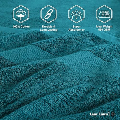 LANE LINEN Bath Towel Set 100% Cotton 18 Piece Soft Absorbent - Sea Port