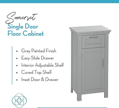 RiverRidge 06-076 Home Somerset Collection Single Door Floor Cabinet, Gray, No Size,Grey