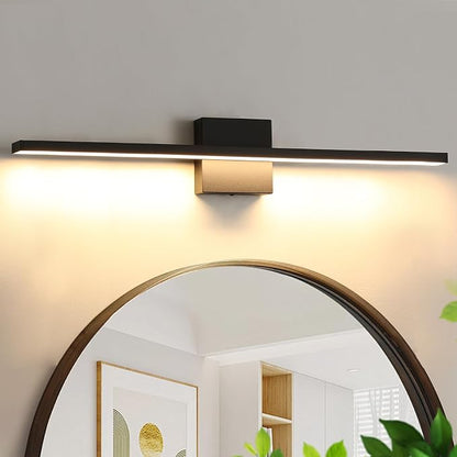 Bathroom Light Fixtures Over Mirror, 32 Inch Black Bathroom Vanity Light, LED Modern Wall Sconce 3000K Bar Vanity Lights for Restroom