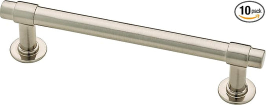 Franklin Brass Francisco (10-Pack) Cabinet Handles 4" Hole Center Pulls | Satin Nickel Hardware for Kitchen Drawers, Dressers, Furniture P29617K-SN-B