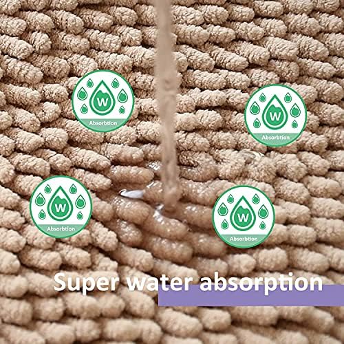 RUN HELIX Beige Bath Mat Set - 32"L x 20"W + 24"L x 16"W, Non Slip, Machine Washable, Home Decor