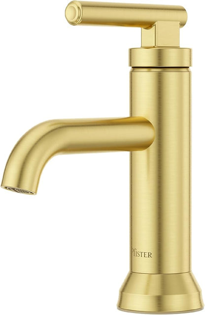 Pfister Capistrano Bathroom Sink Faucet, Single Control, 1-Handle, Single Hole, NSF Certified, Brushed Gold Finish, LF042CSOBG