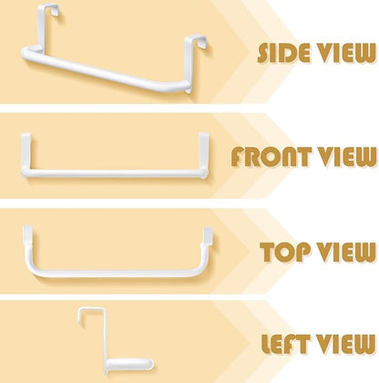 Patelai Over Cabinet Door Towel Bar, Metal Kitchen Rack,White | Hang Inside or Outside Cabinet for Hand Towels, No Drill Install, Bathroom Organizer, Saves Counter Space, Fits Doors