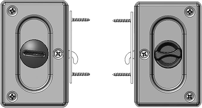 Prime-Line N 7368 Pocket Door Privacy Lock with Pull - Replace Old or Damaged Pocket Door Locks Quickly and Easily – Classic Bronze, 3-3/4” (Single Pack)