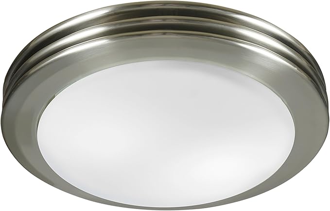 Good Housekeeping 90053 Yorkshire Decorative 80 CFM 2.5 Sones Bathroom Ventilation Exhaust Fan with Light, Brushed Nickel