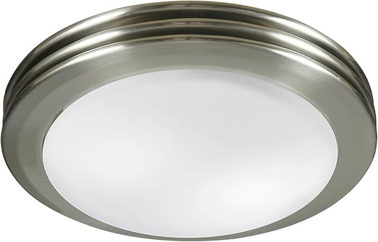 Good Housekeeping 90053 Yorkshire Decorative 80 CFM 2.5 Sones Bathroom Ventilation Exhaust Fan with Light, Brushed Nickel