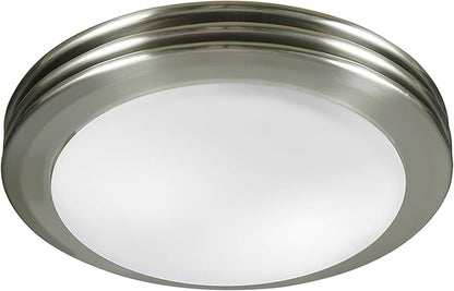 Good Housekeeping 90053 Yorkshire Decorative 80 CFM 2.5 Sones Bathroom Ventilation Exhaust Fan with Light, Brushed Nickel