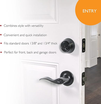 Design House 778886 Springdale Keyed Unlocking Door Handle, Matte Black