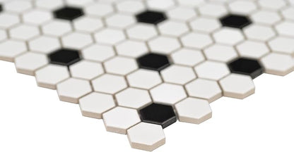 MSI Adelaide White Hexagon Matte Porcelain Floor and Wall Tile Tile for Kitchen Backsplash, Bathroom, Accent Wall Tile, and Shower Wall Tile, Sample
