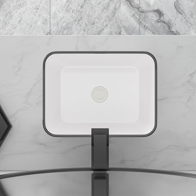 16"x12" Vessel Sink Rectangular White Vessel Sink Small Sinks for Bathrooms Above Counter Ceramic Bathroom Sink Rectangule Sink Bowls For Bathroom Vanity Lavatory Bowl Basin