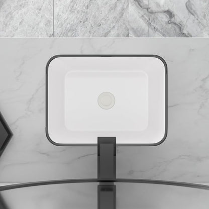 16"x12" Vessel Sink Rectangular White Vessel Sink Small Sinks for Bathrooms Above Counter Ceramic Bathroom Sink Rectangule Sink Bowls For Bathroom Vanity Lavatory Bowl Basin