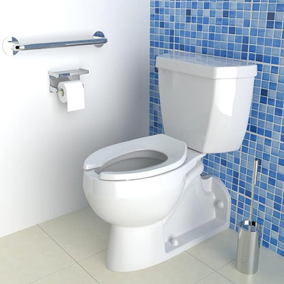 Commercial Heavy Duty Open Front Toilet Seat Without Cover, Thickened Material, Never Loosen, ELONGATED, White(18.5”), 6-Pack