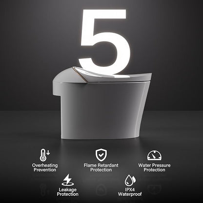 DeerValley Smart Toilet with Bidet Built In, Tankless Toilet with Heated Bidet Seat, Auto Flush, Warm Water & Dryer, Deodorization, and Remote Control