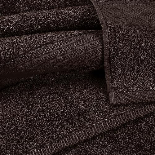 GLAMBURG 700 GSM Premium 2-Pack Oversized Extra Large Bath Sheet Set - 100% Combed Cotton - 2 Bath Sheet 35x70 - Luxury Hotel & Spa Quality - Durable Ultra Soft Highly Absorbent - Chocolate Brown