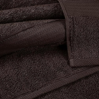 GLAMBURG 700 GSM Premium 2-Pack Oversized Extra Large Bath Sheet Set - 100% Combed Cotton - 2 Bath Sheet 35x70 - Luxury Hotel & Spa Quality - Durable Ultra Soft Highly Absorbent - Chocolate Brown