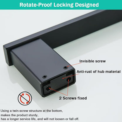 5-Pieces Matte Black Bathroom Accessories Set, Stainless Steel Bathroom Hardware Set, 23.6 Inch Bath Towel Bar Set, Towel Hooks,Towel Racks for Bathroom Wall Mounted,SE96009S-5MB