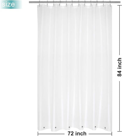 Mrs Awesome Extra Long Shower Curtain Liner with 6 Magnets 72 x 84 inch, Frosted PEVA 8G Heavy Duty Thick Plastic Shower Curtain, Waterproof, 72x84, Frost