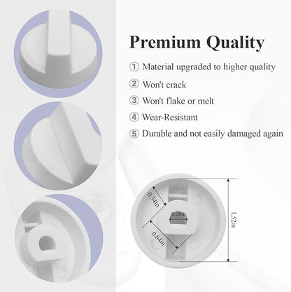 Bidet Seats Replacement Knob Compatible With Luxe Bidet Neo 120 & Neo 185, Knob Accessories for Luxe Bidet Neo 120 & Neo 185, Neo Knob, Non-Electric Bidet Attachment for Toilet Seat, 4 Pcs White
