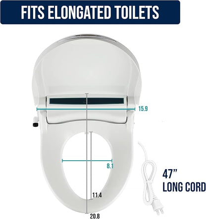 BidetMate 2000 Series Electric Bidet Toilet Seat, Air Dryer, Deodorizer | Heated Water & Seat, Unlimited Warm Water Wash, Self Cleaning Nozzle, Wireless Remote Bidet Seat, Fits Elongated Toilets