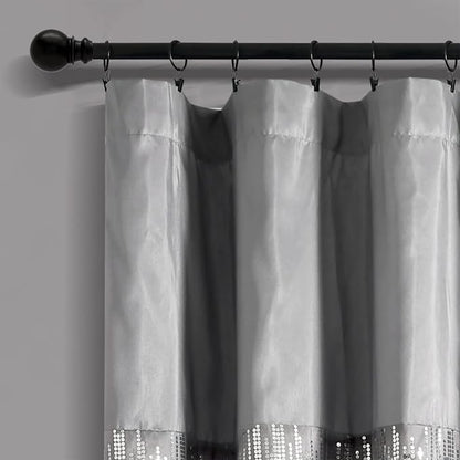 Lush Decor Night Sky Window Curtain Panel, Single 100"W x 84"L Purple & Gray - Sequin Backdrop Curtain - Extra Wide Curtains - Sliding Door Curtain