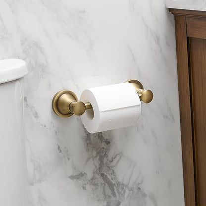Bathroom Toilet Paper Holder Wall Mount Tissue Holder Antique Brass | Rustproof Toilet Tissue Roll Holder, Flexible Double Post Pivoting Handle, Bathroom Accessories SUS304 Stainless Steel