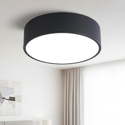 Modern LED Round Flush Mount Ceiling Light Fixture,Black,11.81 inch | Dimmable,24Watts,Bright Adjustment,5CCT 3000K/3500K/4000K/5000K/6000K,Matte,Metal,for Kitchen,Bedroom,Bathroom,Hallway,Closet