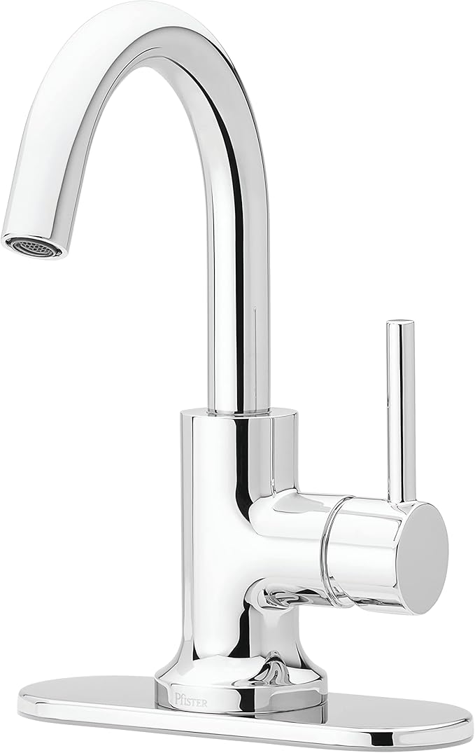 Pfister Zeelan Bathroom Sink Faucet, Single Control, 1-Handle, Single Hole, NSF Certified, Polished Chrome Finish, LF042ZLC