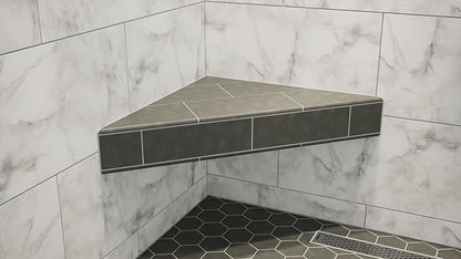 The Original Granite Bracket 24 in. x 24 in. x 4 in. Floating Corner Shower Bench Kit with GoBoard and Original Wall Cleats - Ready to Tile Shower Seat (1 Count)