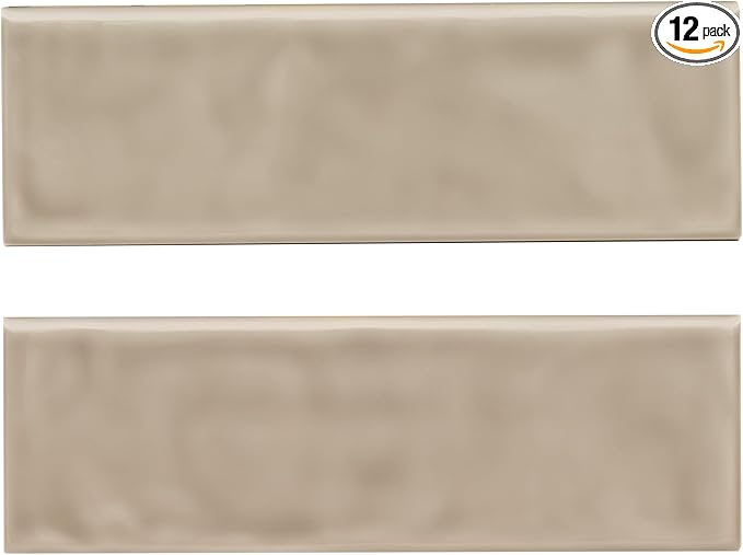 MSI Urbano Warm Concrete 4 in. x 12 in. Glossy Bullnose Ceramic Subway Tile for Bathroom, Kitchen Backsplash, Accent Wall, and Shower Wall