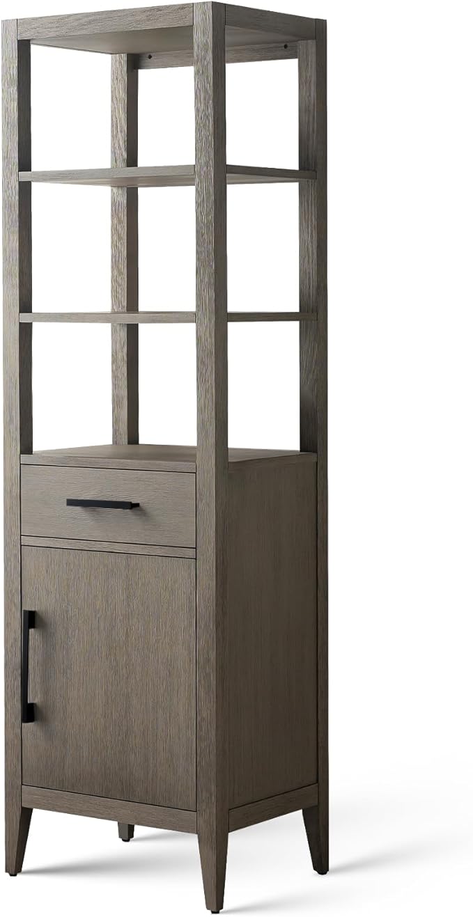 Vanity Art 21" Bathroom Vanity with Storage Cabinet & Shelves, Storage Cabinet with Soft-Closing Doors, VA90-LC-DG-GB1