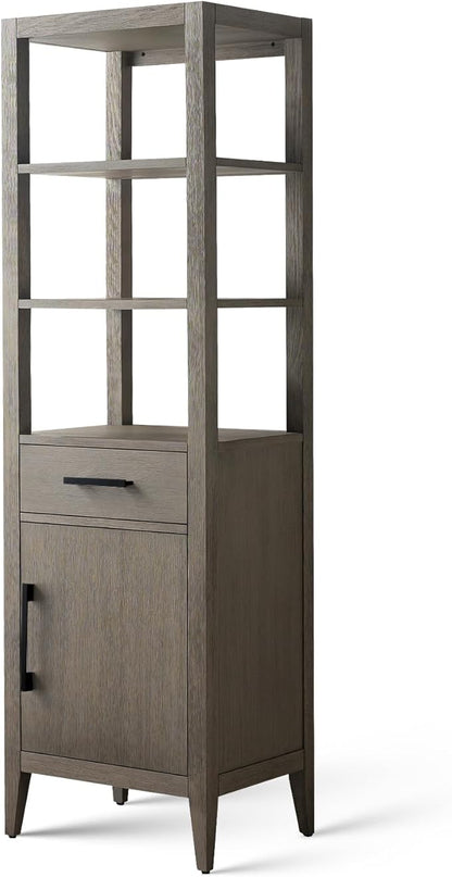 Vanity Art 21" Bathroom Vanity with Storage Cabinet & Shelves, Storage Cabinet with Soft-Closing Doors, VA90-LC-DG-GB1