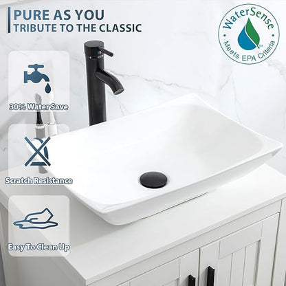 UEV 60" Double Sink Bathroom Vanity,White Bathroom Vanity with Double Side Vanity Cabinets & Removable 3 Drawer Storage Cabinet,Modern Vessel Sink Combo,Mirror Not Included(032WH)