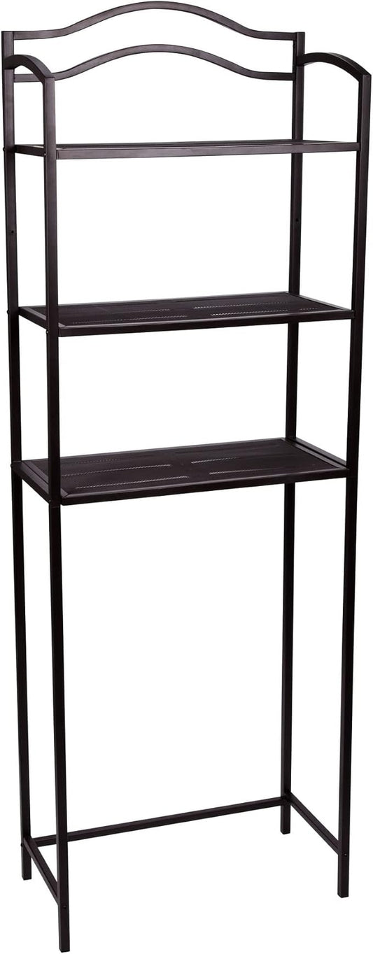 Household Essentials 3-Tier Over the Toilet Storage Shelf, Espresso Brown
