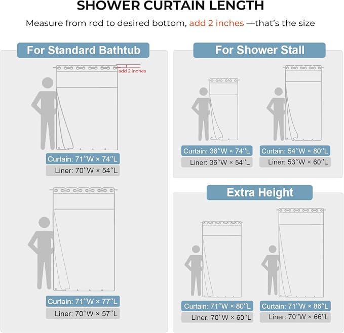 River Dream Linen Textured No Hooks Shower Curtain with Liner,Blue,71x74 | Mesh Top Window,with Snap-in Liner,Heavy Duty Fabric,Quick Dry,Bottom Magnets,Water-Repellent,Washable,Farmhouse Bathroom Set