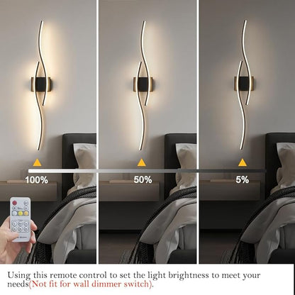 Black Vanity Lights Fixtures Over Mirror, Modern LED Bathroom Light Fixture with Remote Control, 3CCT Dimmable Bathroom Vanity Light 40.5 inch Wall Sconce Lighting for Bedroom, Living Room