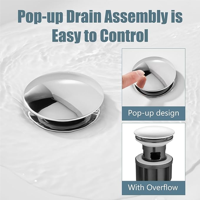 Aolemi 4 Inch Centerset Bathroom Sink Faucet Vintage 2 Cross Handle RV Mixer Tap Basin Vanity Lavatory Utility for Sink 3 Hole Include Hoses Pop Up Drain Faucet Handle Without Label Polish Chrome