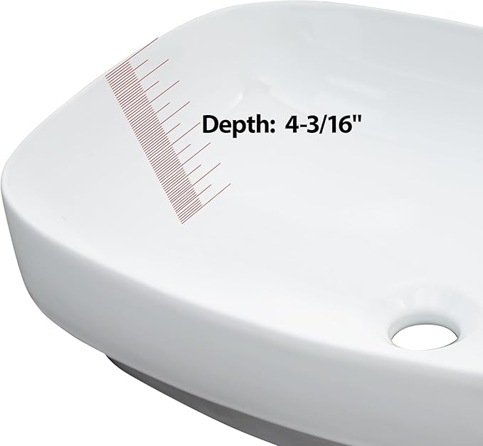 Lordear Vessel Sink Bathroom Semi Recessed Sinks 20 x 15 Inch Oval White Ceramic Vessel Sinks Modern Vanity Sink Bath Wash Bowl Above Counter Basin