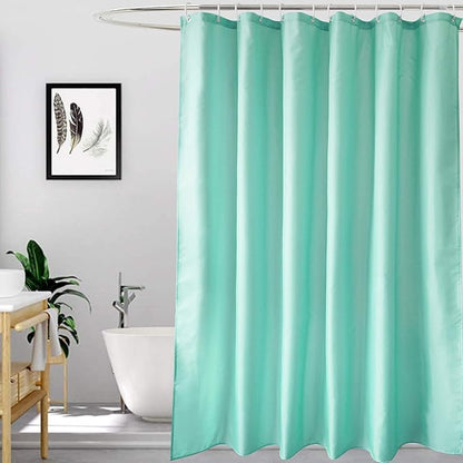 EurCross Green Fabric Shower Curtain Liner Extra Long 72 x 84 inches,Water-Repellent Medium Weight Cloth Shower Curtains for Bathroom with Hooks