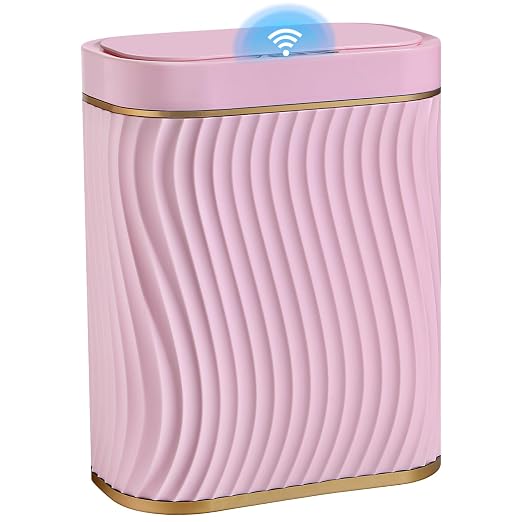 Ogikey Bathroom Small Trash Can with Automatic Touchless Lid, 2.6 Gallon Smart Garbage Can Narrow Waterproof Trash Bin for Bedroom, Office, Living Room