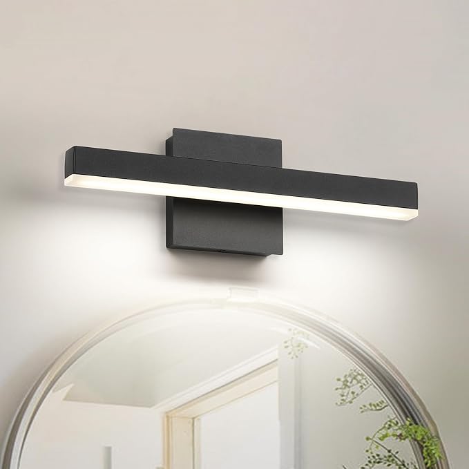 Joossnwell Black Bathroom Vanity Light Fixtures, LED Bathroom Lighting Bar | ETL Certificated, Dimmable 5CCT, Modern Vanity Lighting, Bath Lights Fixture Over Mirror 15.75 Inch 12W
