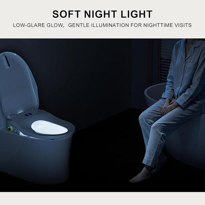 Electric Bidet Toilet Seat, Heated Toilet Seat, Elongated White | Warm Water Wash, Warm Air Dryer, Self-Cleaning Nozzle, Wireless Remote, LED Night Light, Soft-Close Lid, Easy Install