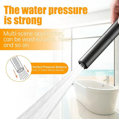 Black Brass 2 In 1 Function Handheld Shower Head Set High Pressure 7 Inch Shower Head High Flow Hand Shower Wand with 59 Inch Hose, Bracket, Black