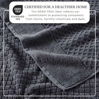 Great Bay Home Bath Towels - 100% Cotton 4 Pack 54x27 Bath Towel Set - Absorbent, Durable, Quick-Dry Towels for Bathroom (Stone Blue)