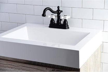 Kingston Brass KB1600PX Heritage 4 in. Centerset Bathroom Faucet, Matte Black