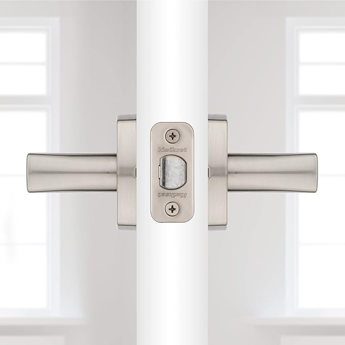 Kwikset Tripoli Lever Interior Passage Door Handle, Lever for Closet and Hallway Doors, Reversible Non-Locking Handle Lever, Satin Nickel, with Microban Protection (Pack of 6)