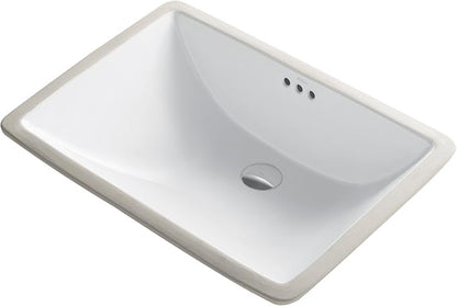 KRAUS Elavo 23-inch Rectangular Undermount White Porcelain Ceramic Bathroom Sink with Overflow, KCU-251
