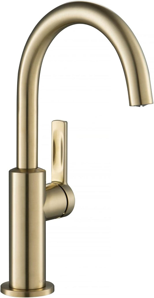 Kraus Oletto Single Handle Kitchen Bar Faucet in Spot Free Antique Champagne Bronze, Kitchen Sink Faucets, KPF-2822SFACB